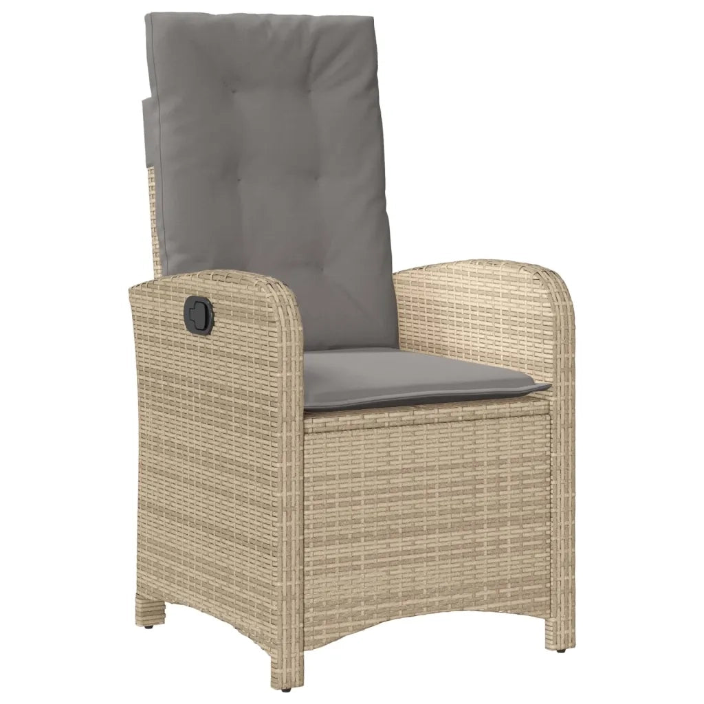 Set Pranzo da Giardino 7 pz con Cuscini Beige Misto Polyrattan