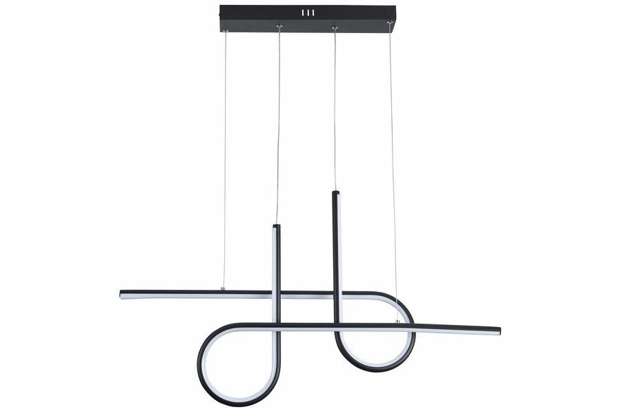 Lampada a sospensione Barrel LED 32W nera 2 anelli Reality