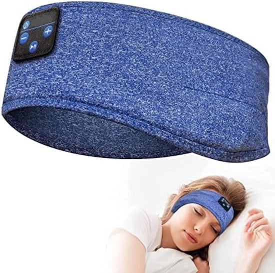 Cuscino per la testa con cuffia Bluetooth - Cuffia per sonno - Cintura per la testa Bluetooth - Cintura per sonno - Blu