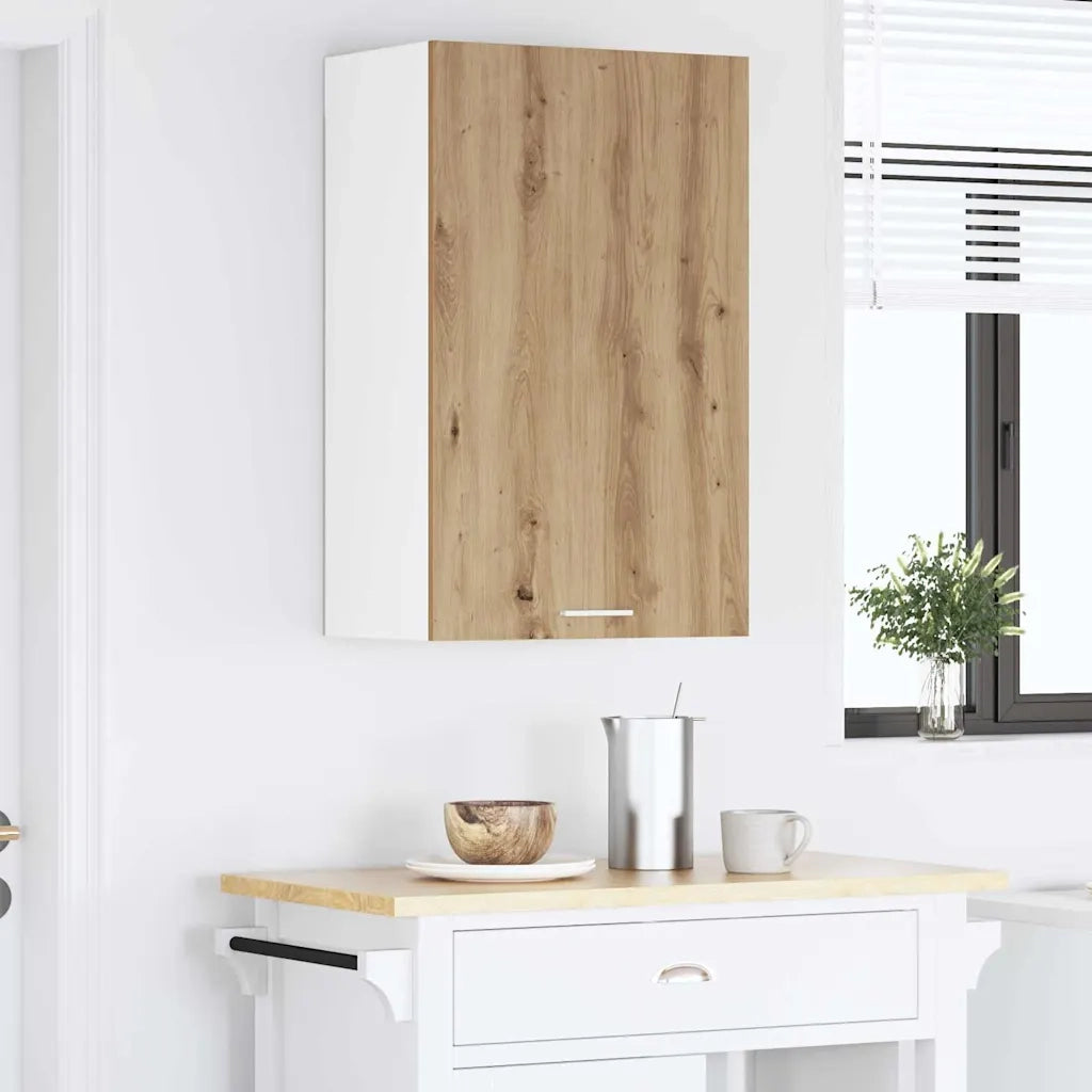 Armadio pensile Rovere Artigiano e Bianco 50 x 31 x 80 cm 884273