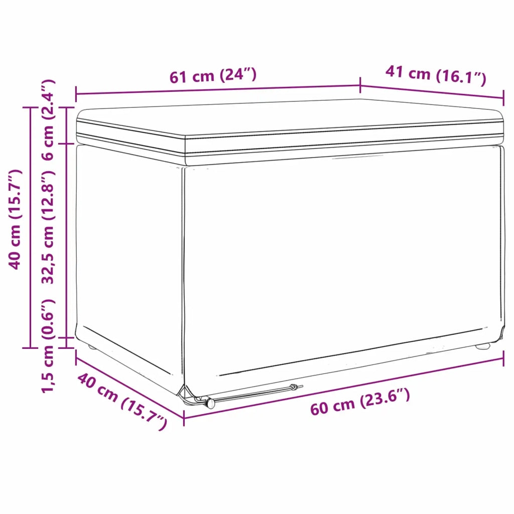 Pouf Blu 61 x 41 x 40 cm Tessuto e Legno Ingegnerizzato 876763