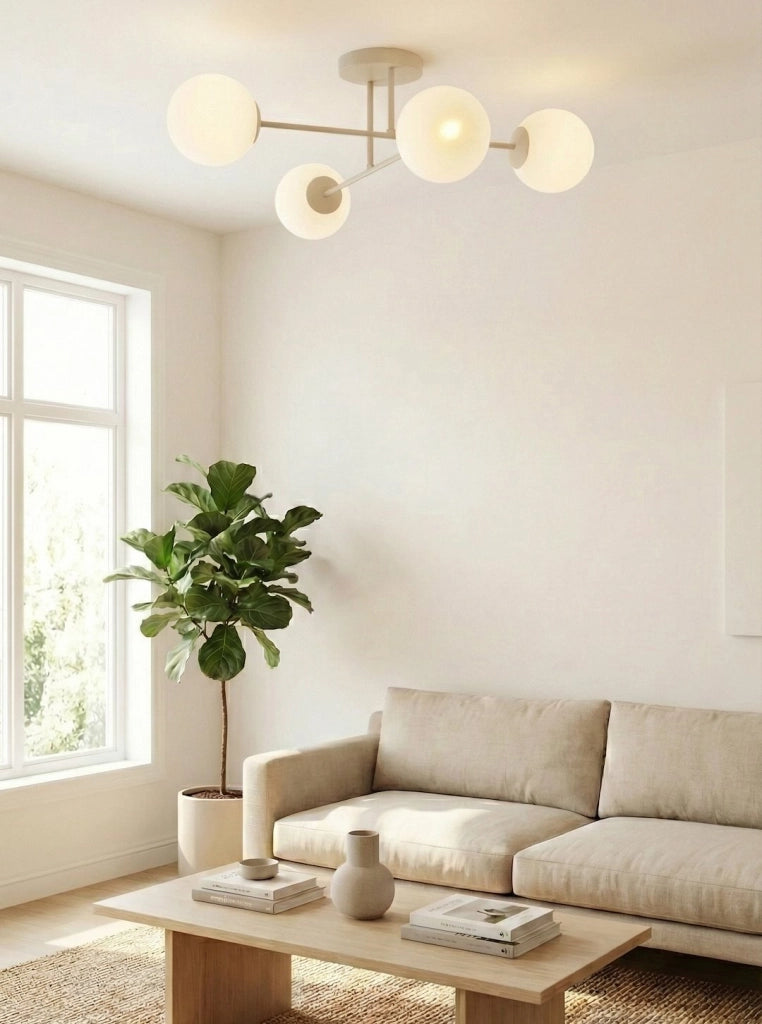 Plafoniera ROMA a sfere 4xE14 beige bianca Emibig