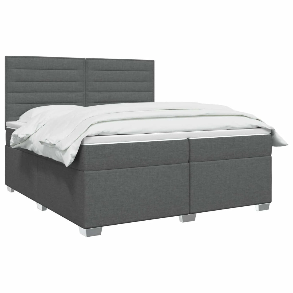 Letto box spring con materasso Grigio Scuro 200 x 200 cm 3453480