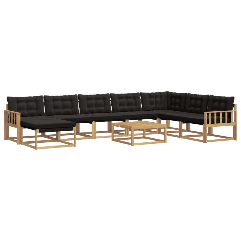 Set di divani da esterno 9 pcs Bianco e Nero 79 x 79 x 37 cm 3388994