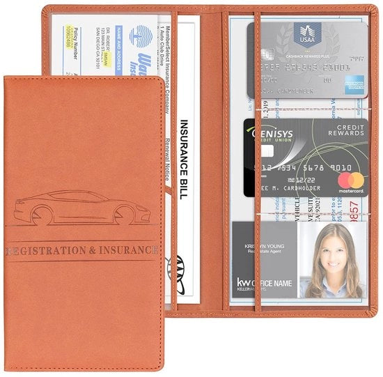 Documentario per Documenti A4 - Organizzatore di Manopole - Supporto per Documenti - Materiale PU - Tas Compatta e Duratura - Nero/Caffè