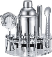 Set di shaker da cocktail - accessori da bar 12 pezzi - essenziali per la casa - Argento