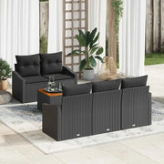 Set Divano da Giardino con archiviazione 6 pcs Nero polyrattan 3356441