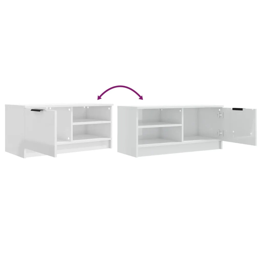 Mobili Porta TV 2pz | Armadietto TV | Mobile Porta TV Bianco Lucido 80x35x45 cm Legno Multistrato