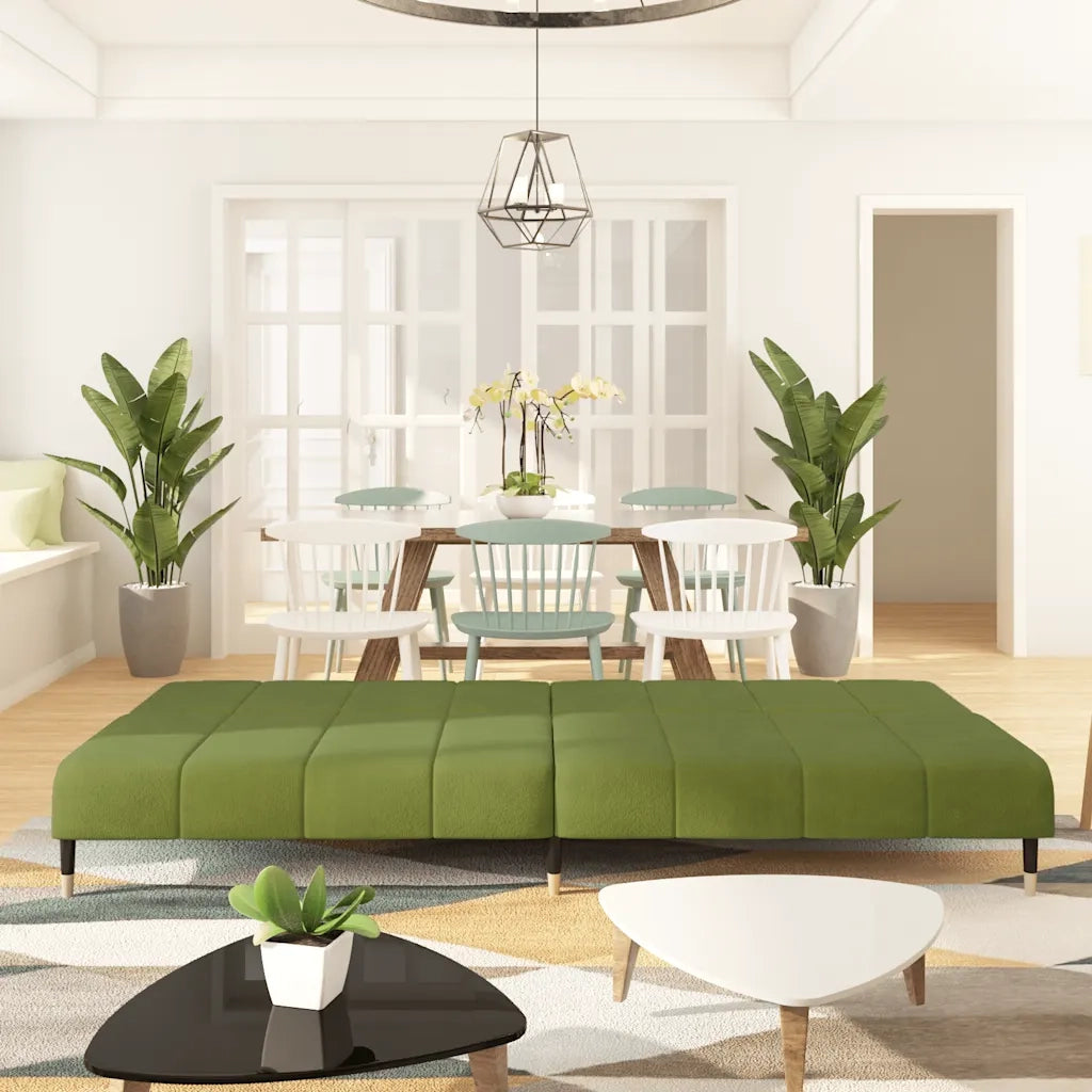 Divano Letto a 2 Posti-Sofa Letto 2 Posti-Daybed Verde Chiaro in Velluto 268788