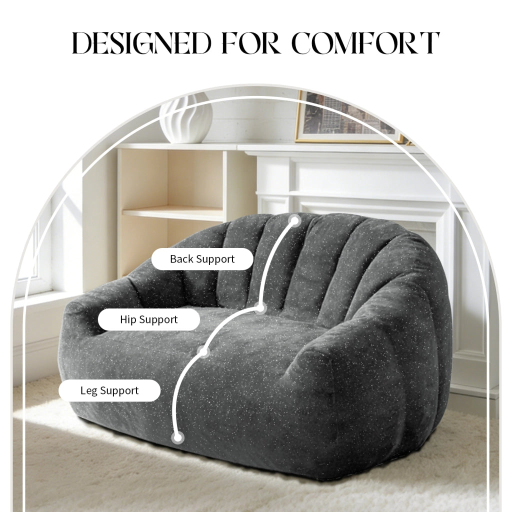 DIVANO bean bag con design zampa d'orso, tessuto grigio