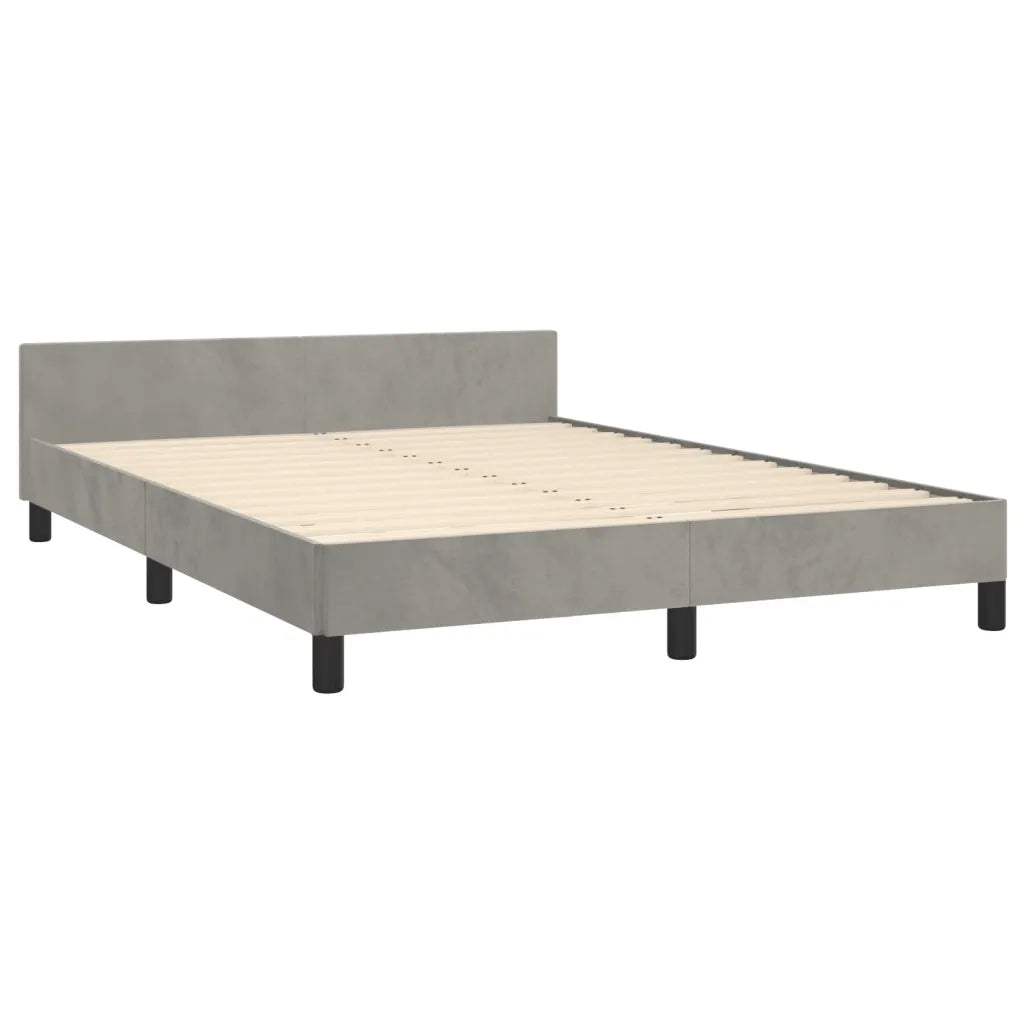 Giroletto senza Materasso-Struttura Letto Grigio Chiaro 140x190 cm Velluto 122658