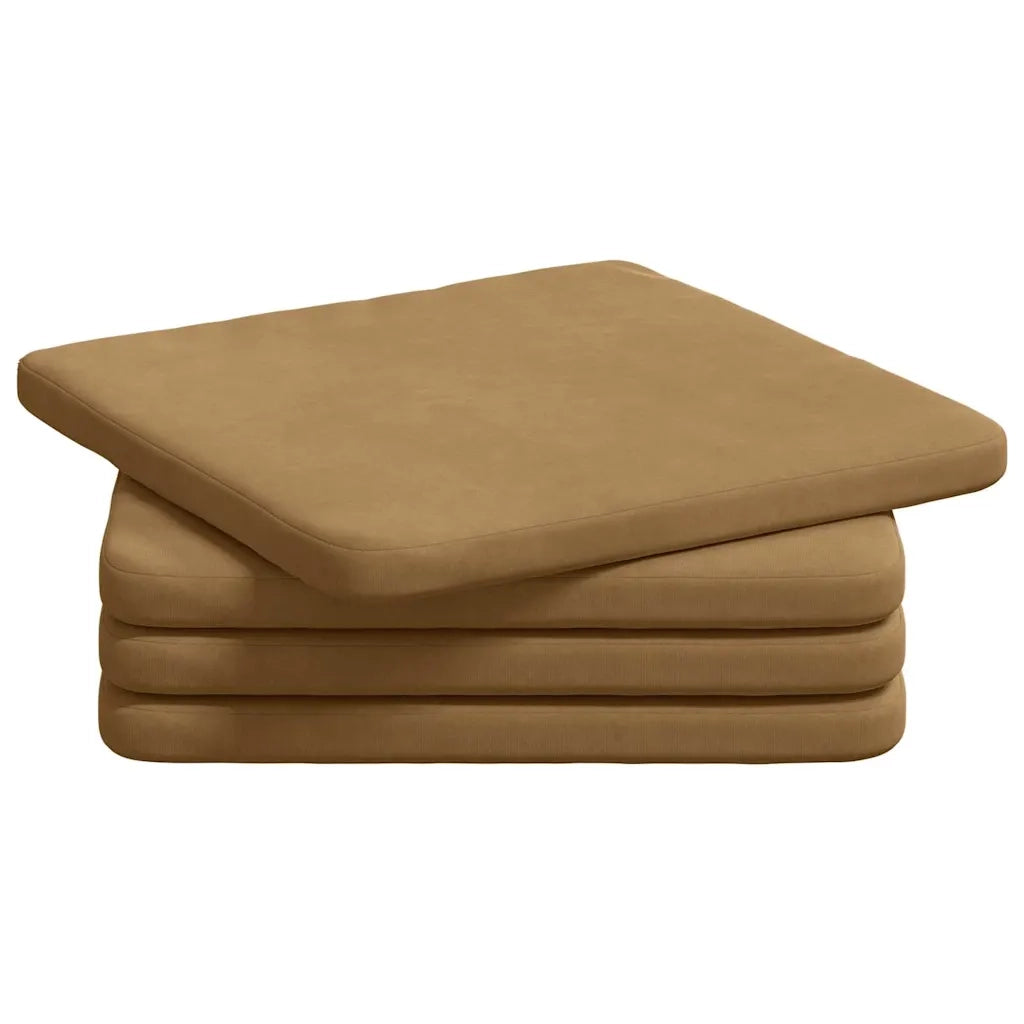 Cuscini per Seduta 4 pcs Marrone 40 x 40 x 3 cm Velluto 42015214