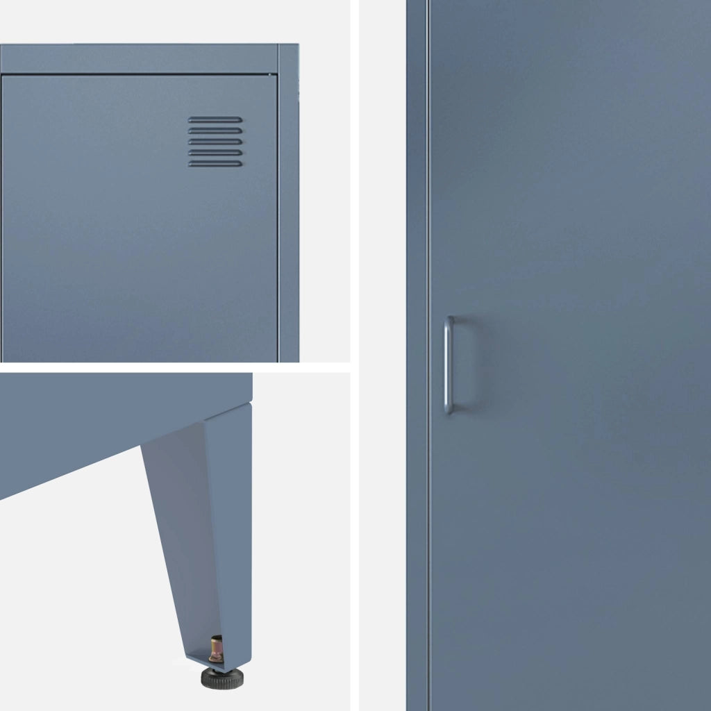 Armadio camera industriale con 4 vani, blu grigio