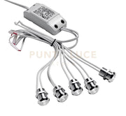 GFA923N- MODULO DA 5 FARETTI LED 4000K 800LM 5X1W D.2CM DA INCASSO COLORE ALLUMINIO