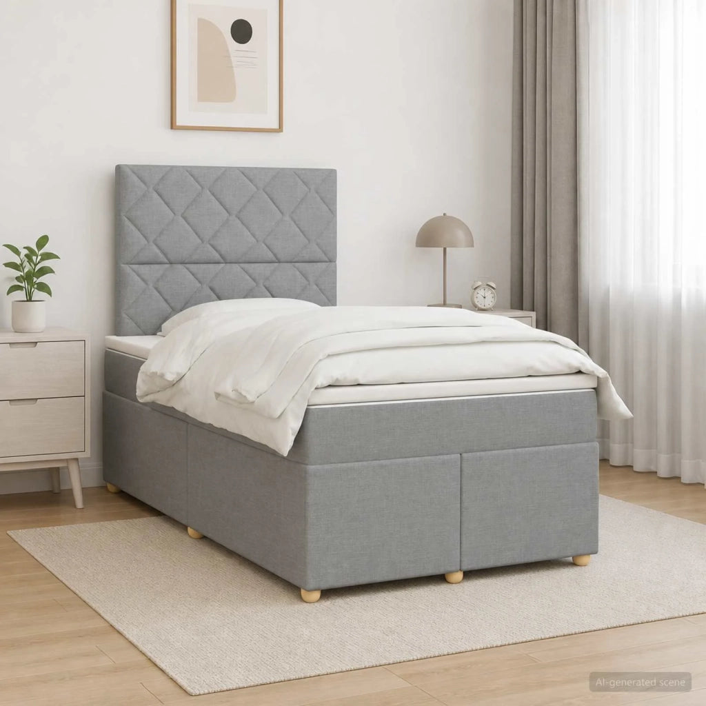 Letto box spring con materasso Grigio Chiaro 120 x 200 cm 3453865