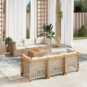 Set Divani da Giardino 7 pz con Cuscini Beige in Polyrattan 3261742