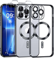 Protezione magnetica per iPhone 13 Pro Max con 2 pezzi di vetro resistente alla graffia