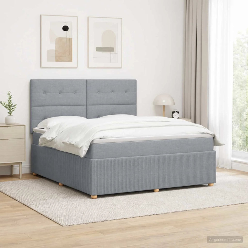Letto box spring con materasso Grigio Chiaro 180 x 200 cm 3454452