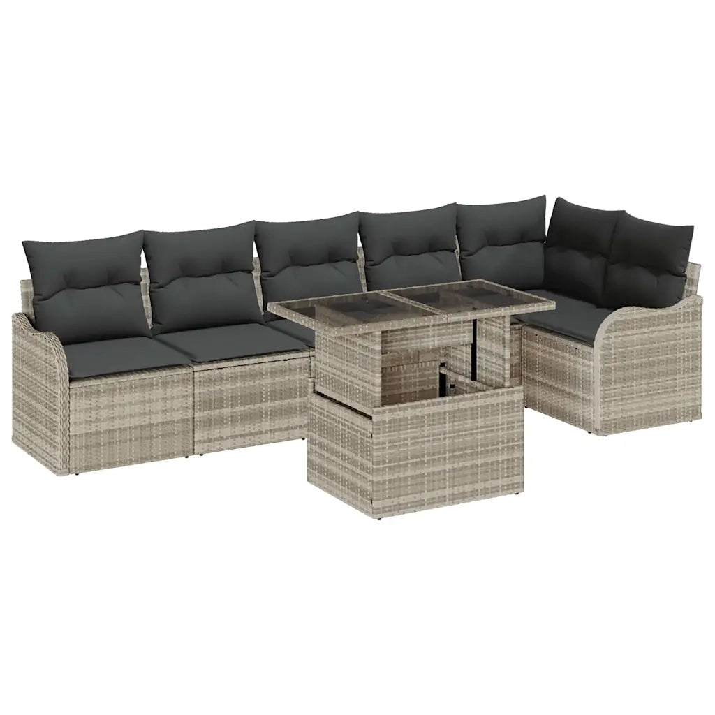 Set Divano da Giardino con cuscino 7 pcs Grigio chiaro 3357215