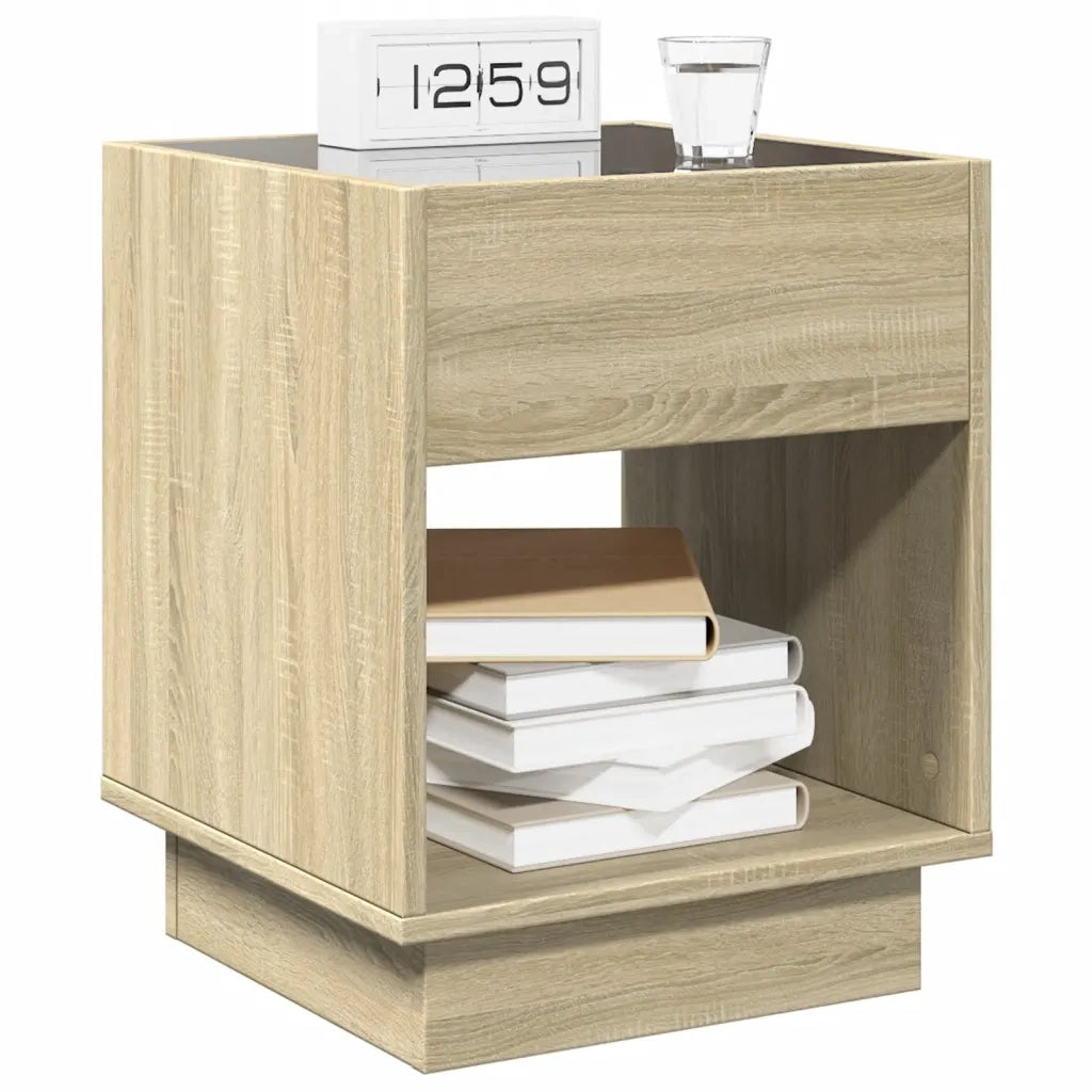 Comodino con LED Infinity Rovere Sonoma 40x40x50 cm 3284079
