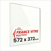 572 x 372 x 4 mm - Vetro per stufa a legna - vetro camino di ricambio - vetro per caminetto resistente al fuoco - France Vitre