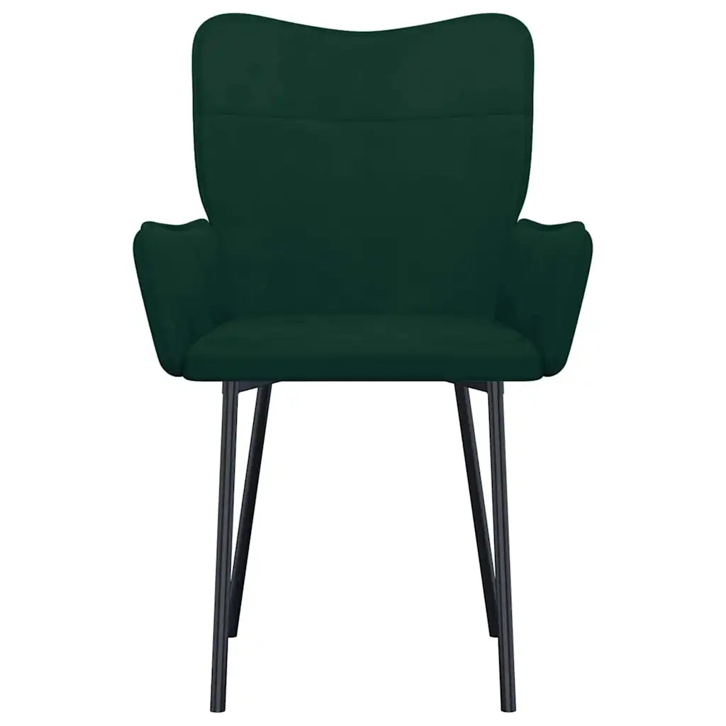 Sedie da Pranzo 2 pz Verde Scuro in Velluto 344822