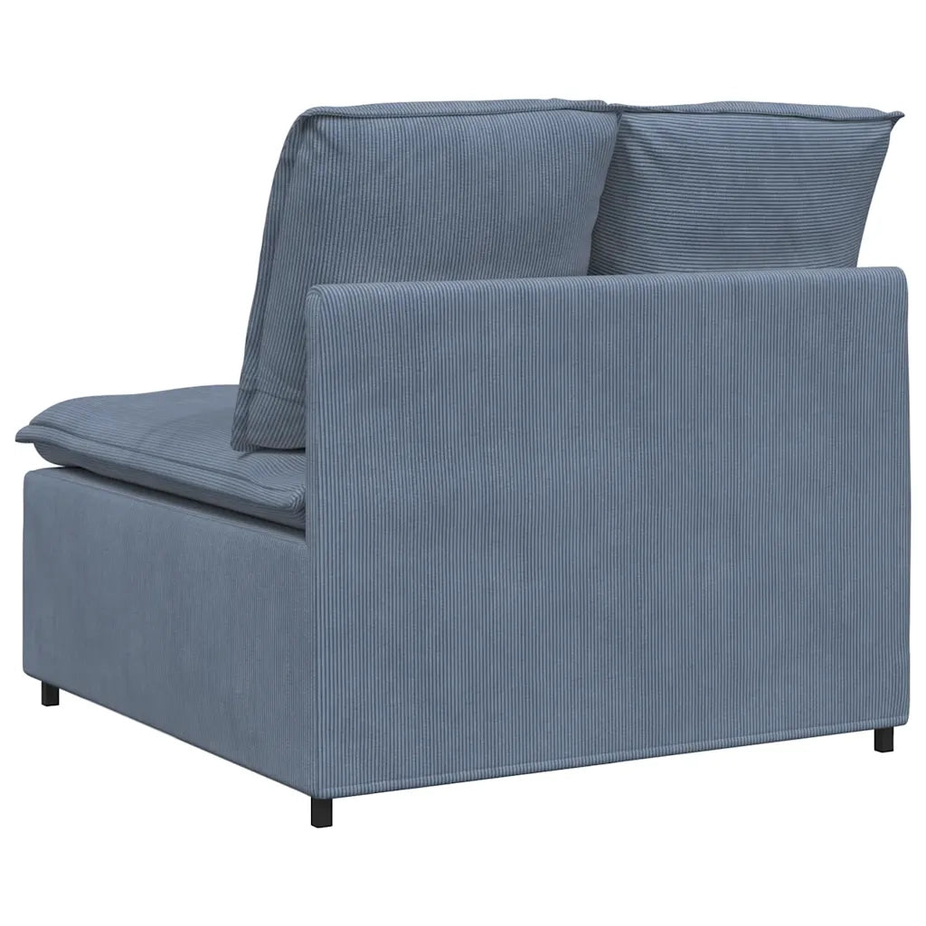 Modulo Centrale Divano Modulare con Cuscini Blu 100 cm 282616