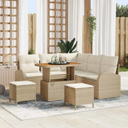 Set Divano da Giardino con cuscino 8 pcs Beige polyrattan