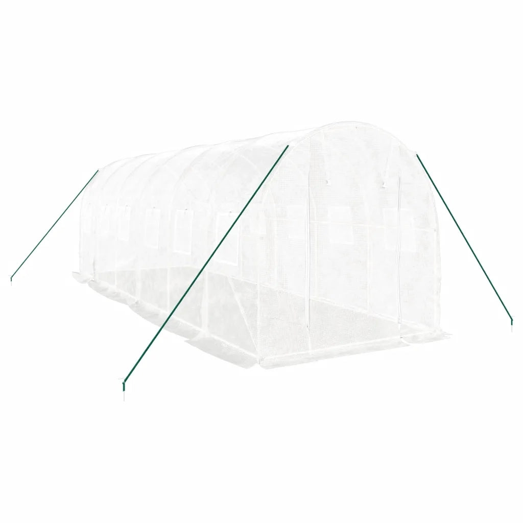 Serra con Telaio in Acciaio Bianco 12 m² 6x2x2 m 3188029