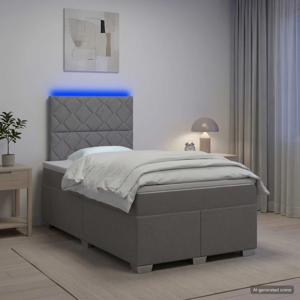 Letto box spring con materasso Grigio Chiaro 120 x 200 cm 3454852