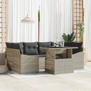 Set Divano da Giardino 7 pcs Grigio chiaro Poly Rattan 3357675