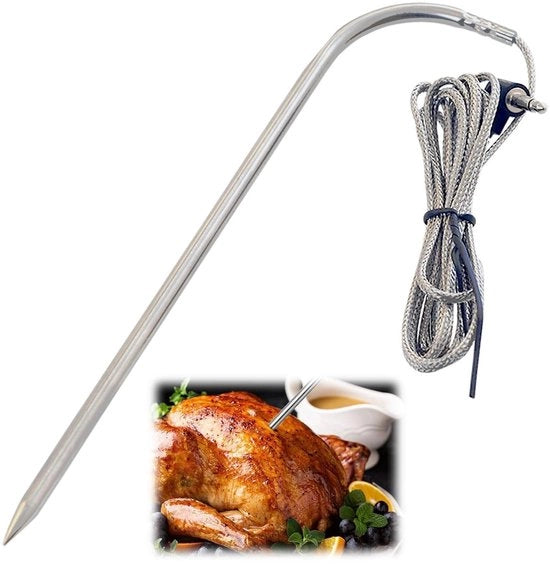Sonda di temperatura per carne - Sonda di ricambio - Accessori barbecue - Acciaio inossidabile - Resistente al calore fino a 250 °C - Plug-and-play - Termometro per carne