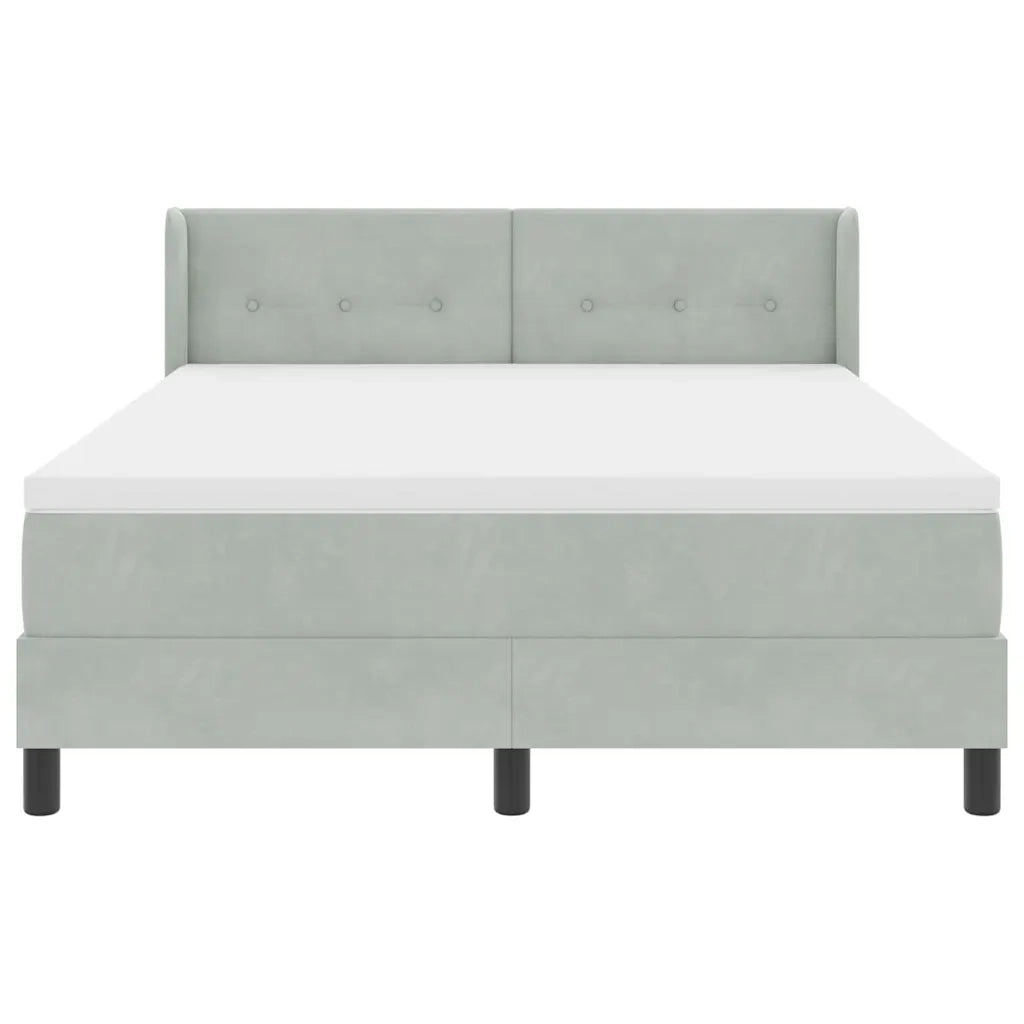 Letto a molle Grigio chiaro 200 x 140 cm Poliestere