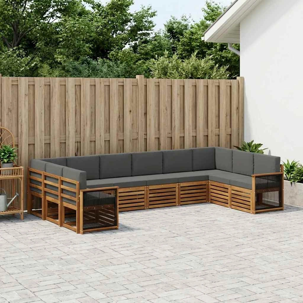 Set di divani da esterno 7 pz Naturale e Antracite 3384893