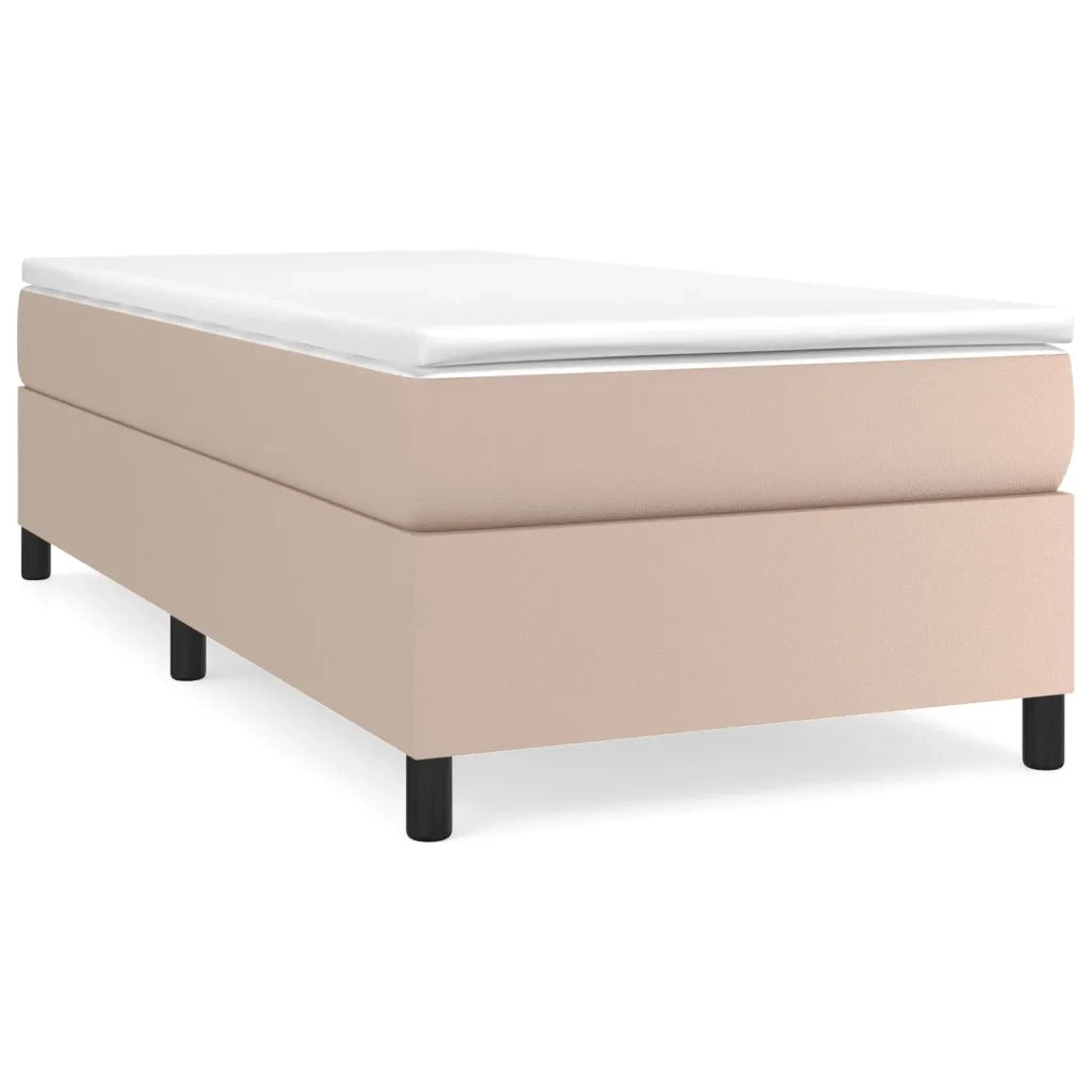 Struttura Letto a Rete a Molle Cappuccino 100x200 cm in Similpelle 3121034