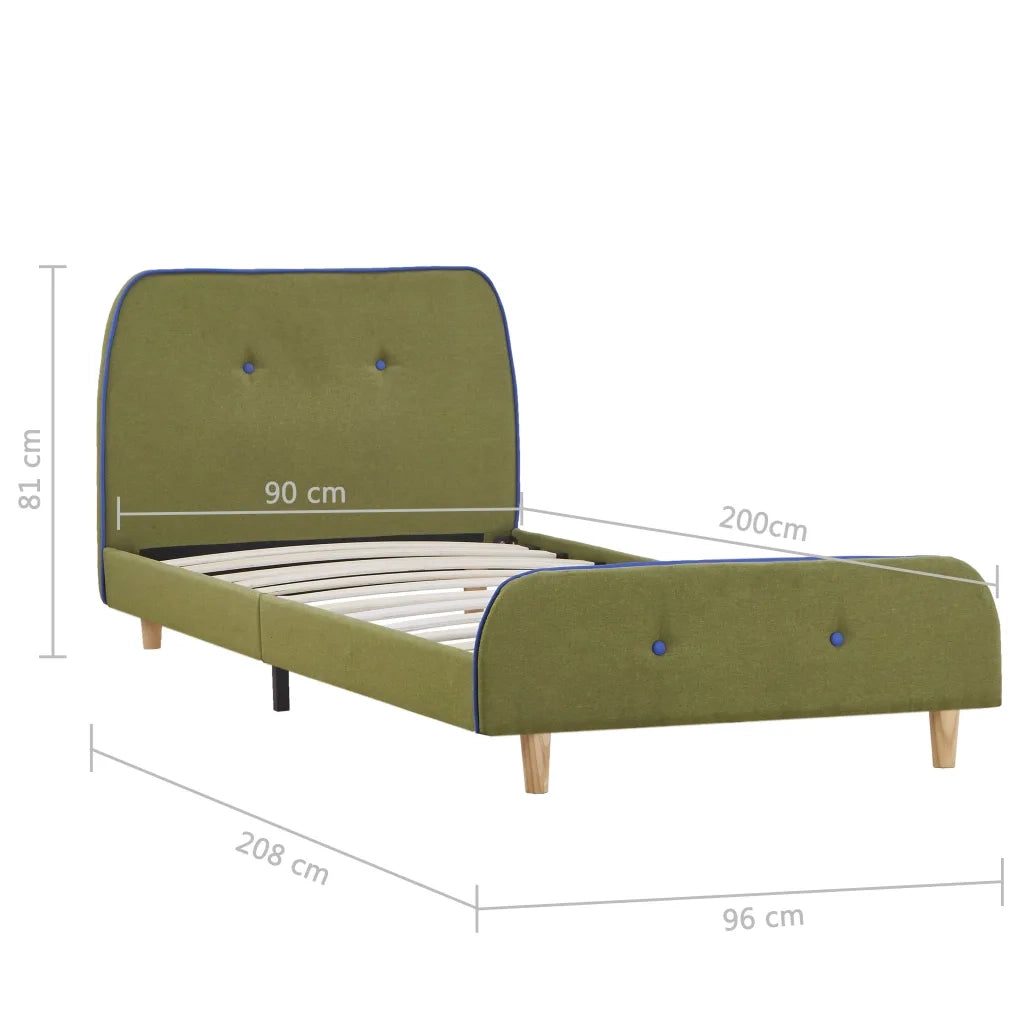 Giroletto senza Materasso Verde in Tessuto 90x200 cm 280931