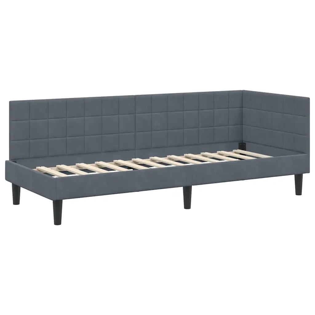 Struttura Letto Angolare con Materasso 2 pcs Grigio Velluto