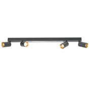 Plafoniera Perugia 4xGU10+1 LED nero/oro Light Prestige
