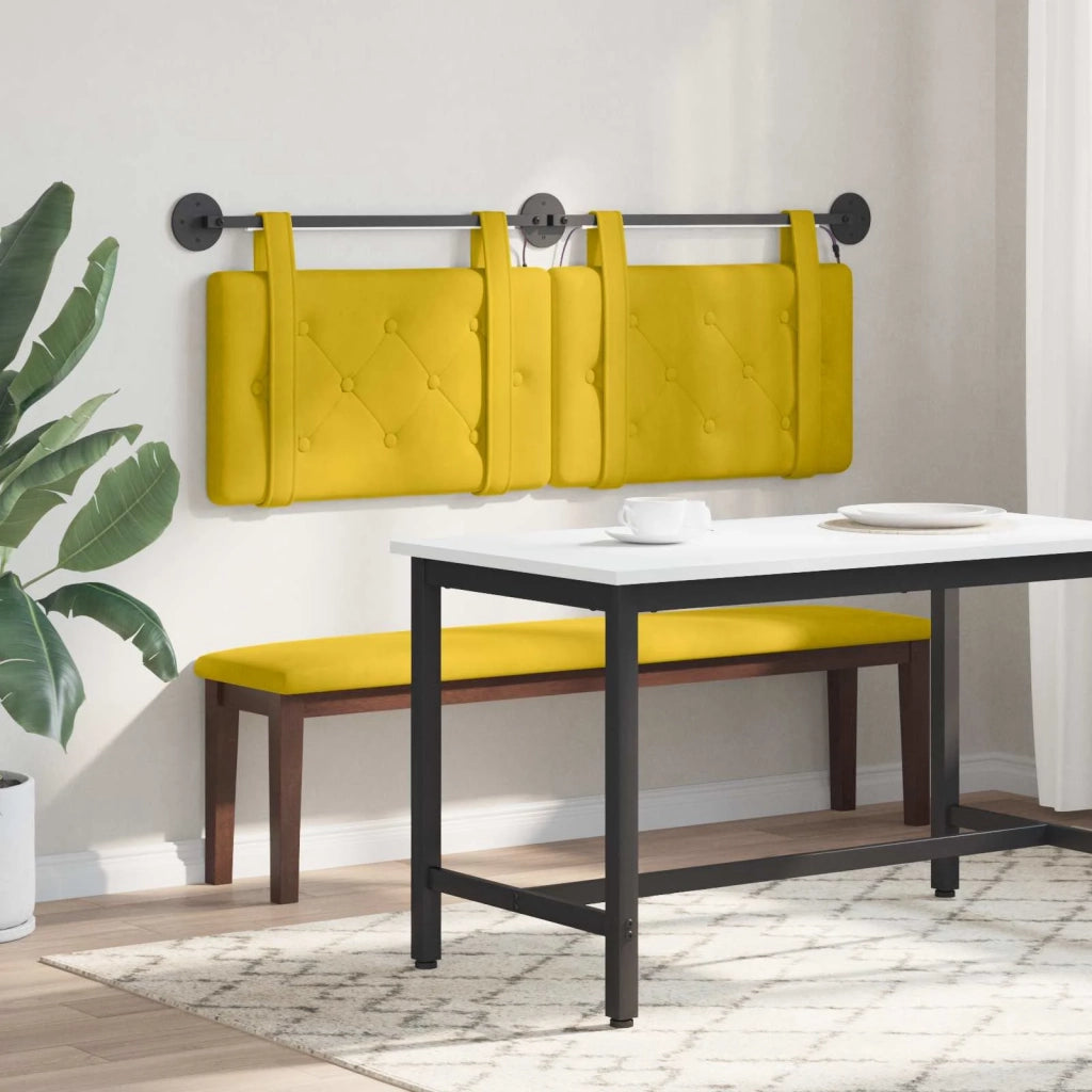 Testiera | Testata sospesa Con luce LED Giallo Velluto