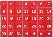 Nastro magnetico per calendario - set di 35 - bianco su rosso