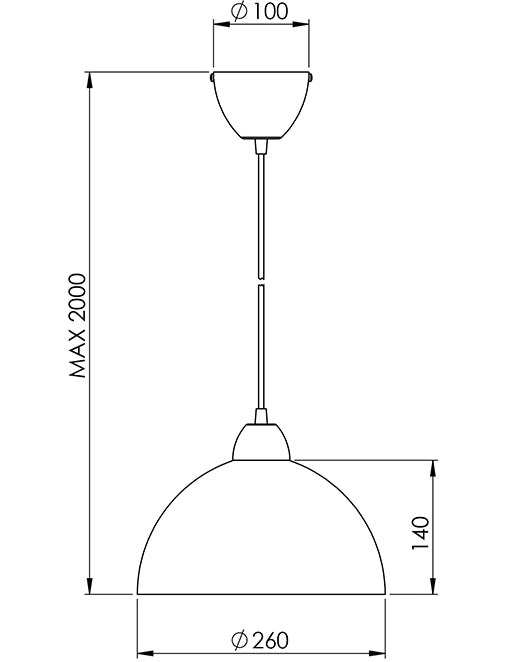 Lampada a Sospensione Nice in Metallo e Vetro Centrifugato Colore Bianco Attacco E27 60W Diametro 26cm IP20 Classe 1 Codice Articolo 2908-44-102