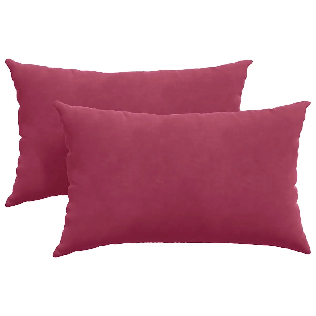 Cuscini da Divano 2 pz-Set di 2 Cuscini per Sofa Rosso vino 50 x 30 cm Tessuto in Cords