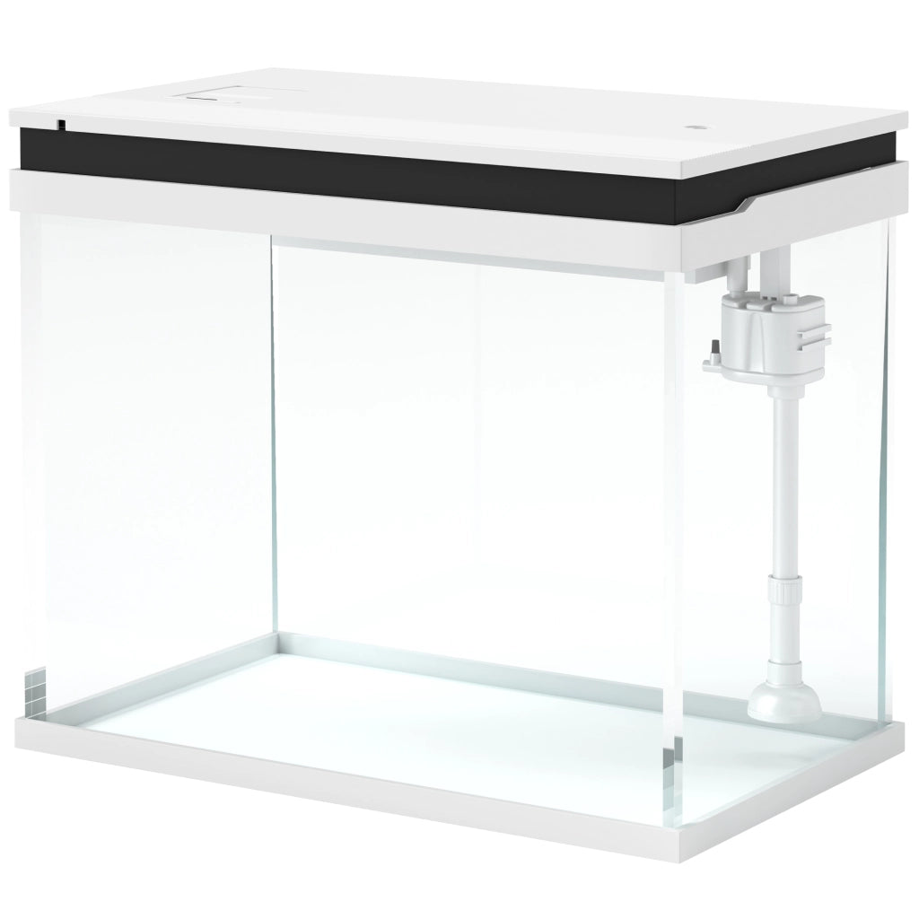 Acquario Vetro 41 Litri con Sistema Filtraggio, Luci LED, Pompa Acqua ¨C zephmum ¨C Bianco