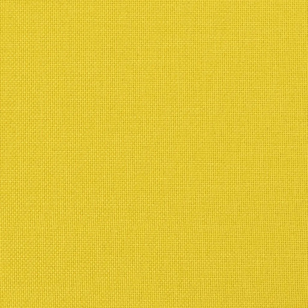 Set Divani 3 pz con Poggiapiedi e Cuscini Giallo Chiaro Tessuto 3278348