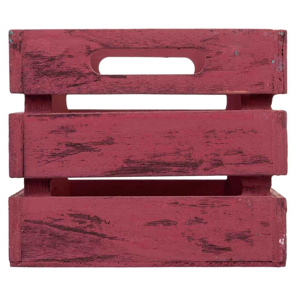 Cassetto in legno rosso 18x12x10h cm