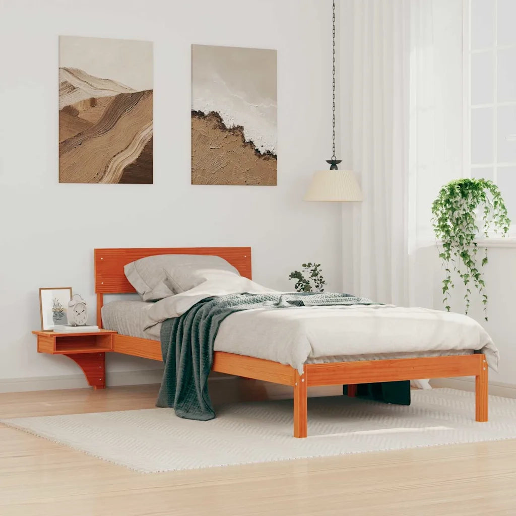 Struttura del letto Marrone cerato 90 x 190 cm Pino massello 873471