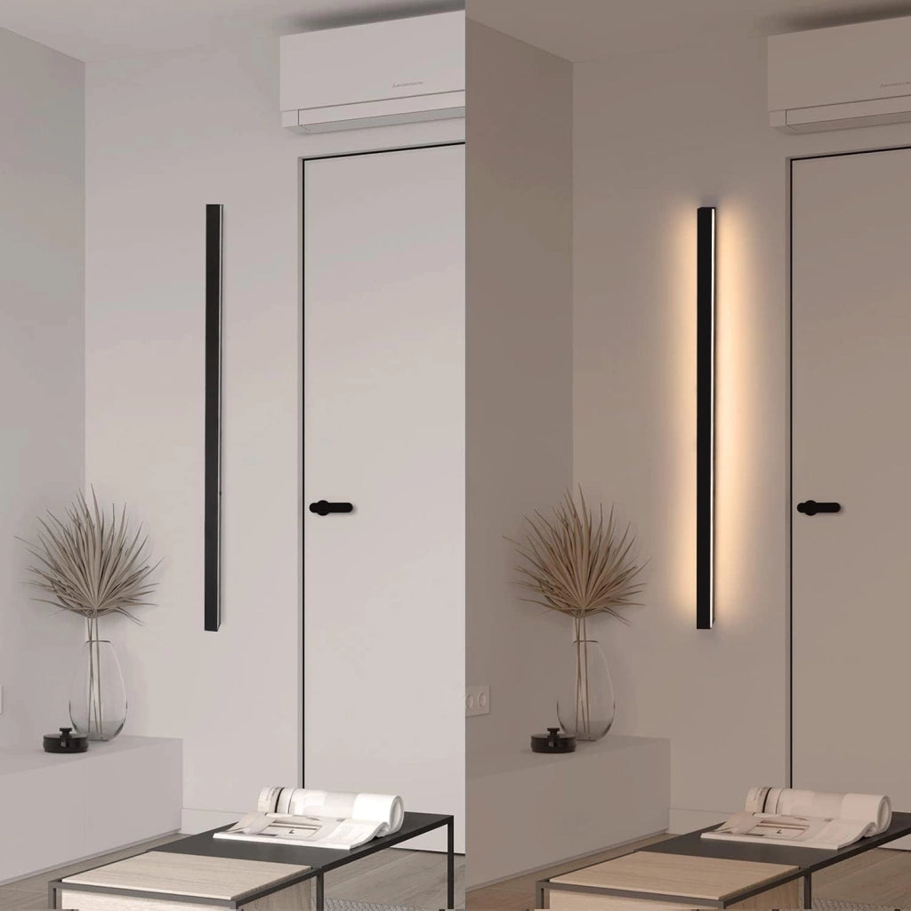 ZMH Applique da parete a LED per interni nera 100cm lampada da parete moderna 3000K per corridoio e camera da letto