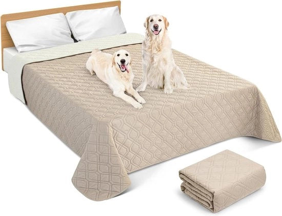 Asciugamano per cani impermeabile - soffice e lavabile - protezione per divano, letto e auto - kaki - 97 x 190 cm