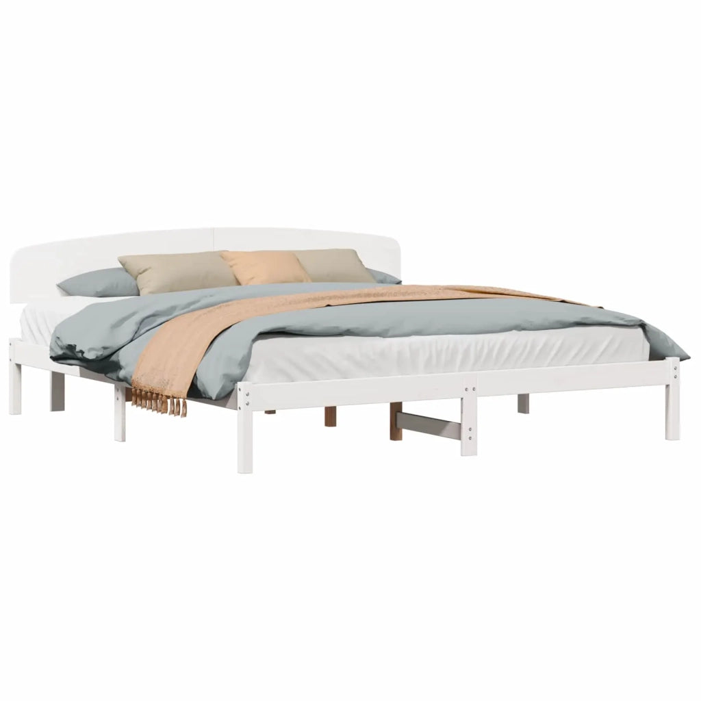Struttura del letto Bianco 200 x 200 cm Pino massello