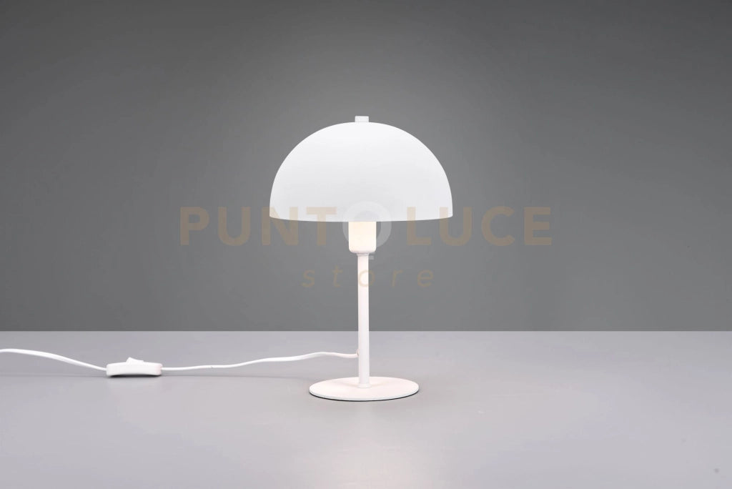 NOLA LAMPADA DA TAVOLO METALLO BIANCO FORMA FUNGO H. 31CM 1 LUCE ATTACCO E14